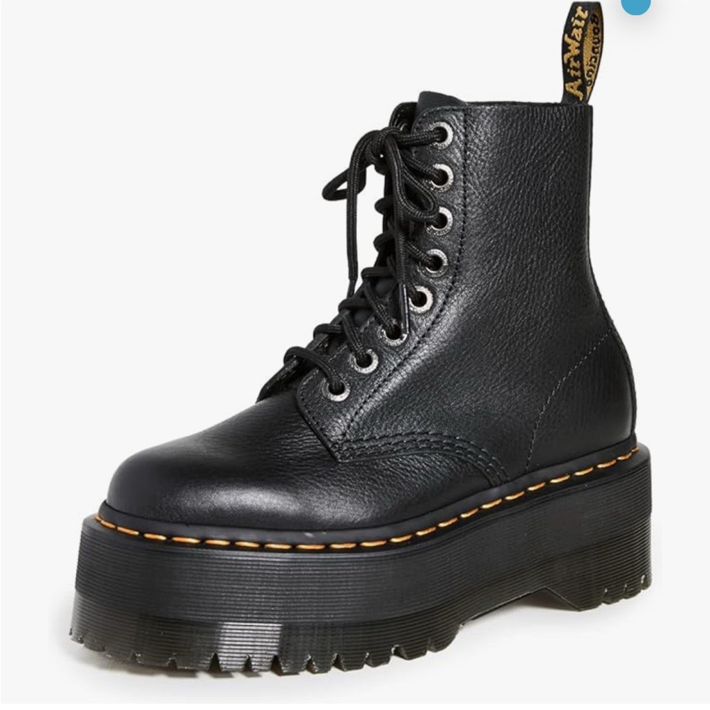 Black Leather Platform Boots